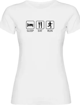 Maglietta A Maniche Corte Sleep Eat And Run White L - Kruskis - FashionsVida