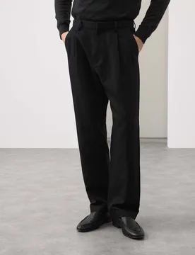 Relaxed Fit Cotton Linen Blend Trousers Black male - Autograph - FashionsVida