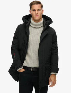 Superdry Herren Wattierter City Parka Schwarz - Größe: S - 199.99 - FashionsVida