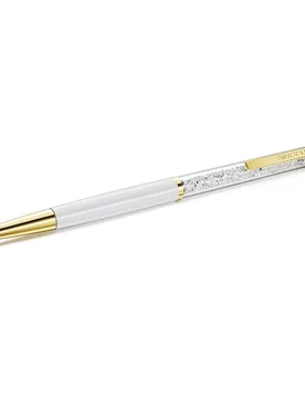 Penna a sfera Crystalline, Ferro Di Cavallo, Bianco, Laccato bianco, placcato color oro OS - Swarovski - FashionsVida