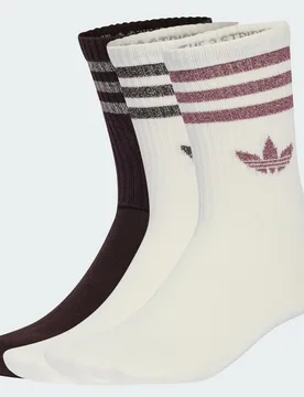 CALZE A 3 STRISCE GLITTER 3 PAIA 37-39 Off White / Aurora Coffee - Adidas - FashionsVida