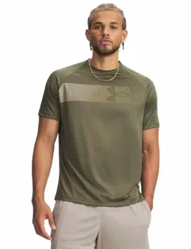 T-shirt à Manches Courtes Tech Graphic Green / City Khaki L - Under armour - FashionsVida