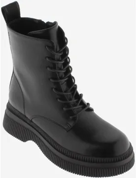 Botas de mujer monocromo con suela gruesa y tirador trasero - Victoria - FashionsVida