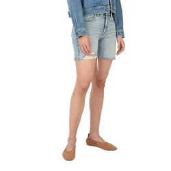 Jeans Corti A Vita Alta Mary Destroy Regular Fit Distressed Vintage Light Blue 30