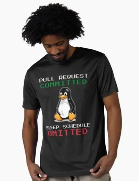 Pull Request Committed Sleep Schedule Omitted Linux Tux Graphic T‑Shirt for Programmer Geek IT Developer Gift Tees S-6XL - Aliexpress - FashionsVida