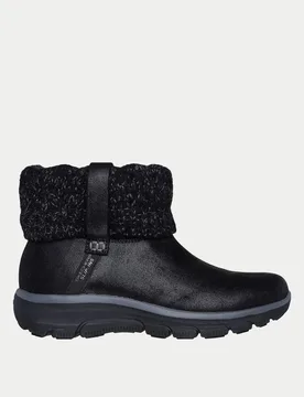Easy Going Cozy Weather Faux Leather Ankle Boots Black female - Skechers - FashionsVida