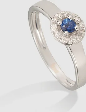 Anillo de oro blanco, diamantes y zafiro Luzz - El Corte Inglés - FashionsVida