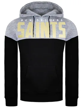 Nfl New Orleans Saints Pannelled Mens Hoodie - Black/blue - Size Large - Fanatics - FashionsVida