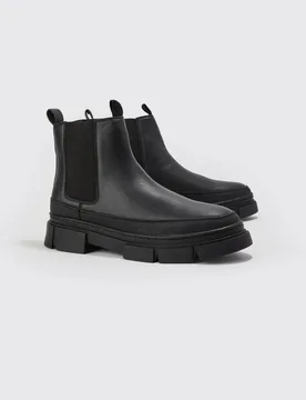 Herren Chelsea Boot Mit Profilsohle Black Größe 44 - boohooMAN - FashionsVida