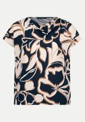 Shirt mit Blumenmuster Blau 48