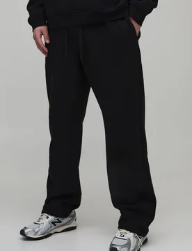 Herren Basic Jogginghose Mit Geradem Bein Black Größe Medium - boohooMAN - FashionsVida