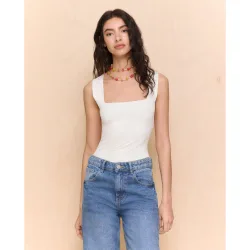 Camiseta lisa sin mangas de mujer