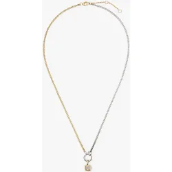 Collar de acero inoxidable corto con circonitas decorativas