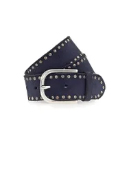Ceinture en cuir bleu marine 80