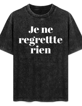 Je ne regrette rien - I dont regret anything in French T-Shirt Simple Line Art Print Tee - Aliexpress - FashionsVida