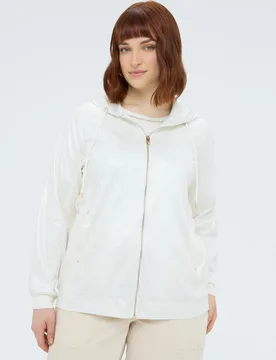 Sudadera de mujer de canalé con capucha mangas largas con puños - Fiorella Rubino - FashionsVida