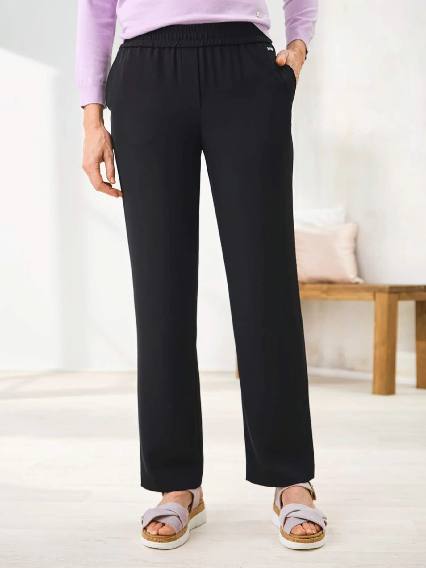 Kofferhose Edel-Krepp - Schwarz - female - Size: 48 - Avena - FashionsVida