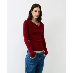 Suéter de mujer cuello drapeado
