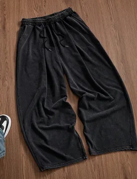 Pantalones de chándal holgados casuales para hombre, talla estándar, color gris oscuro liso, adecuados para primavera y otoño, con bolsillos, para - Shein - FashionsVida