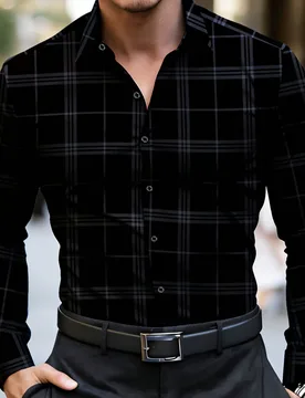 Camisa a cuadros formal de negocios y para ir al trabajo para hombres - Shein - FashionsVida