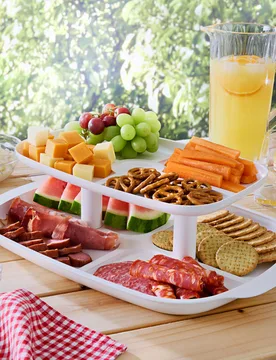 Serviertablett 2-stöckig "Sommer-BBQ" Basilico - 3Pagen - FashionsVida