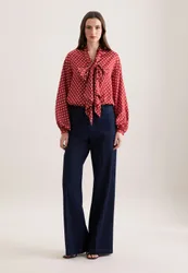 Gerade Hose mit Bügelfalten aus Dark Denim Blau 40