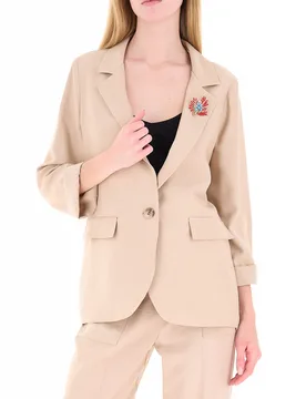 Blazer monopetto BEIGE XL - Rinascimento - FashionsVida