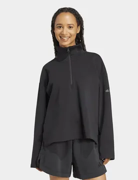 Womens Felpa Soft Lux Con Zip Da ¼ - Nero, nero nero Donna taglia XS - Adidas - FashionsVida