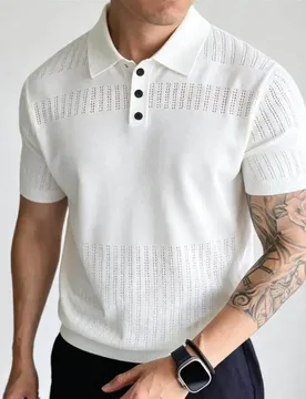 Summer Men's Short-Sleeved Polo Shirt Knitted T-Shirt Top - Aliexpress - FashionsVida