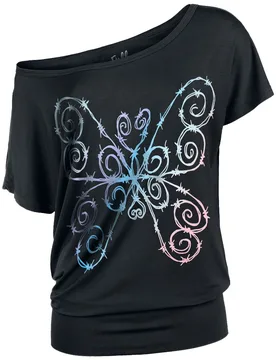 T-Shirt - Can You Read My Mind - XL bis 4XL - für Damen - Größe XXL - schwarz - Frauen - female - Full Volume by EMP - FashionsVida