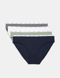 Pk Cotton Rich Bikini Knickers Grey Mix female