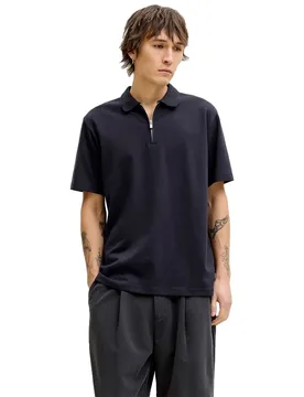 Polo A Maniche Corte Blaethan Zip Night Sky 2XL - Jack & jones - FashionsVida