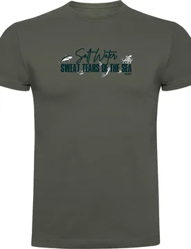 Sweat Tears Short Sleeve T-shirt Dark Army Green M Men - Kruskis - FashionsVida