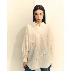 Blusa de mujer ancha con manga tipo murciélago con puños fruncidos