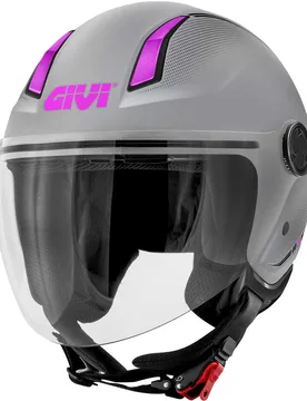 Casco Moto Jet 11.7B Argento Opaco Fucsia taglia XS - GIVI - FashionsVida