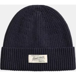 Gorro de punto acanalado con logotipo