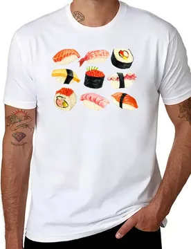 Sushi Pattern - Black T-Shirt t shirt man luxury funny t shirts man T-Shirt - Aliexpress - FashionsVida