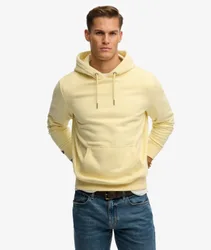 Superdry Herren Baumwolle Gesticktes Logo Essential Kapuzenpullover, Hellgelb, Größe: XL