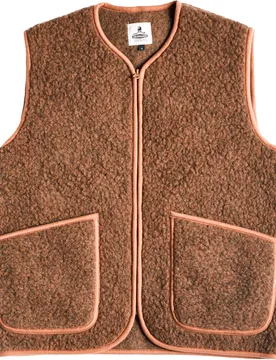 Veste sans manches en laine - Vest Pepitko Bark en Laine - Taille XS - Marron - ColdBreaker - FashionsVida