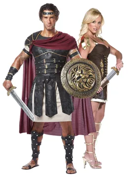 Kriegerisches Gladiator Paarkostüm schwarz braun - BCI - FashionsVida