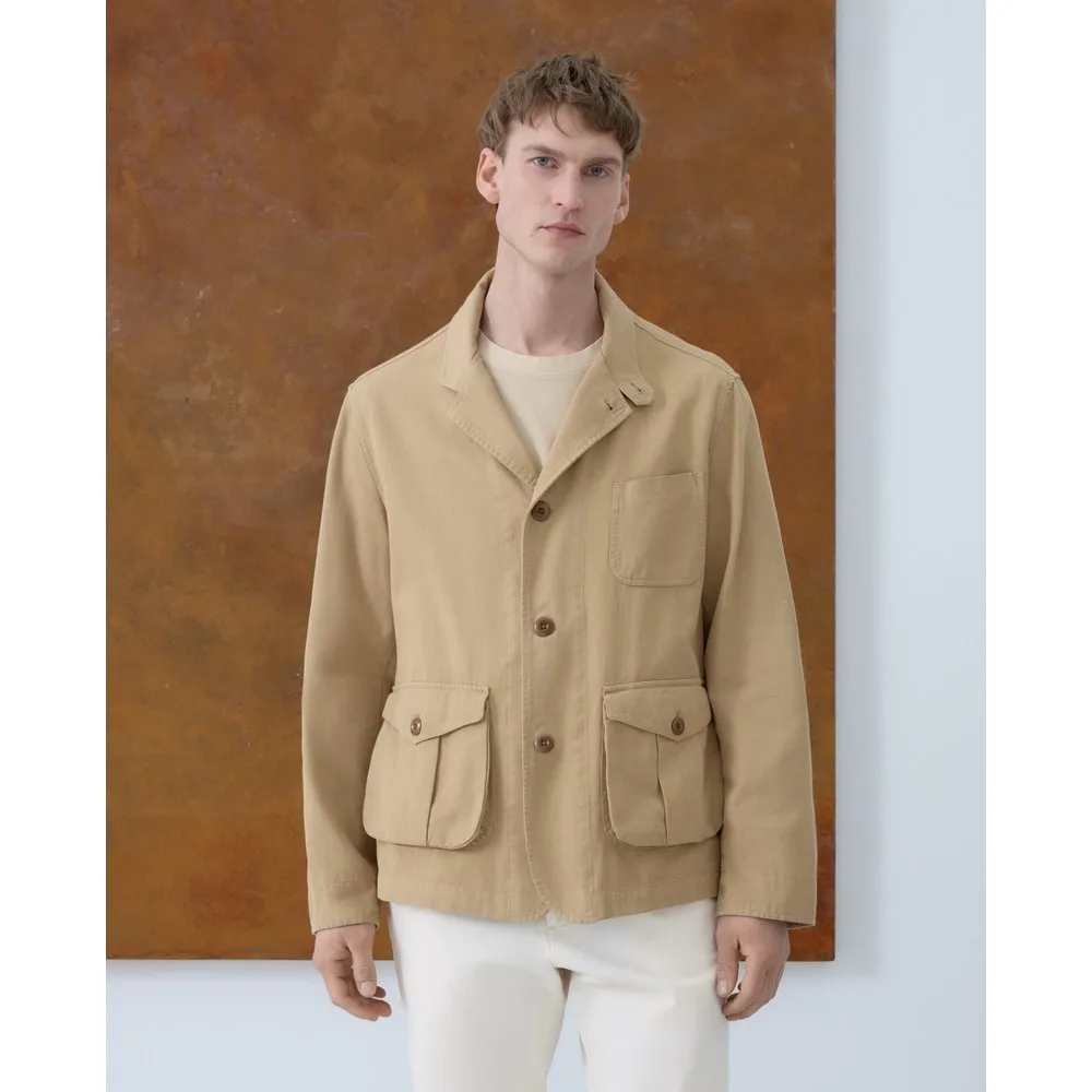 Worker de hombre en mezcla de algodón y lino - Emidio Tucci - FashionsVida