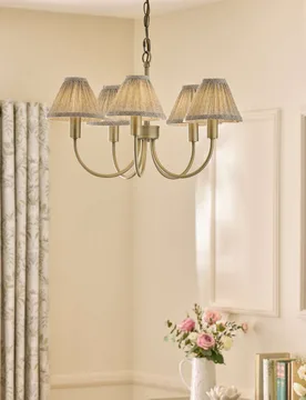 Willowbrook Metal 5 Arm Pendant Light Antique Brass - Laura Ashley - FashionsVida