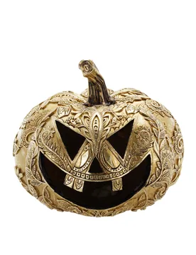 Kürbis aus Kunstharz Gold Barockstil 21 cm Halloween Deko - CHAKS - FashionsVida