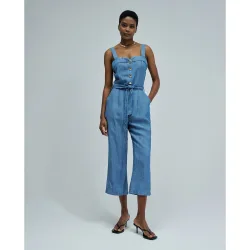 Mono en lightdenim con lino de mujer