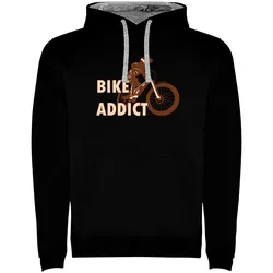 Felpa Con Cappuccio Bike Addict Two-colour Black / Grey
