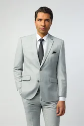 Mens Long Sleeve Collared Regular Jacket In Pale Blue