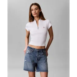 Camiseta mujer con media cremallera