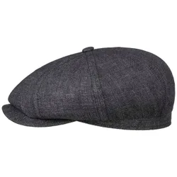 Hatteras Iverton Linen Flat Cap by - grey-mottled - Size: 57 cm