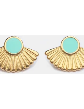 Link & Love - Pendientes Sol Navajo dorado y - Link & Love - FashionsVida