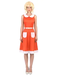 Er-Jahre-Kleid Retro-Outfit rot-weiss